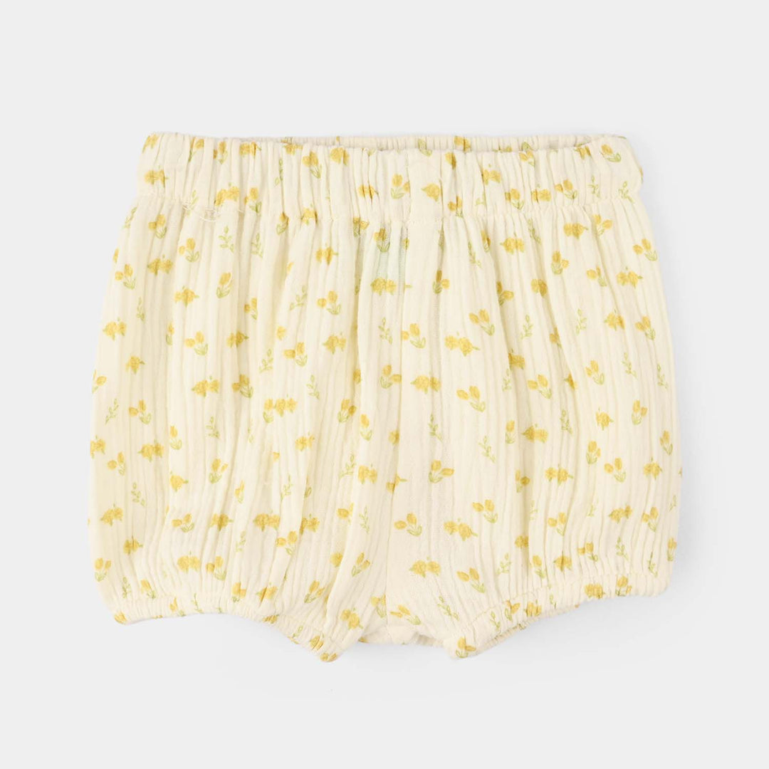 Infant Girls Gauze 2-Piece Suit (Sunflower) - Off White