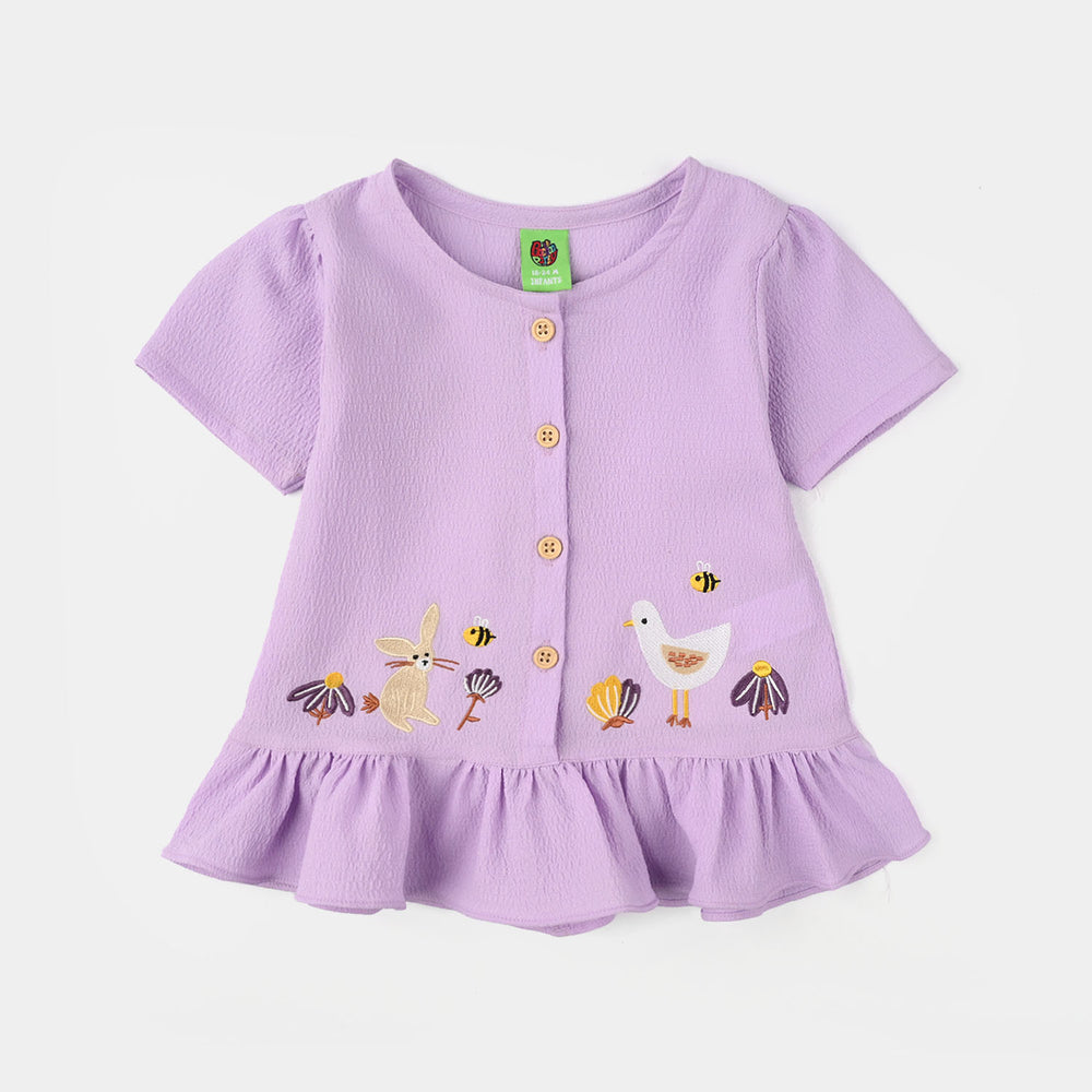 Infant Girls 2 Pc Suit (Seer Sucker) - Purple