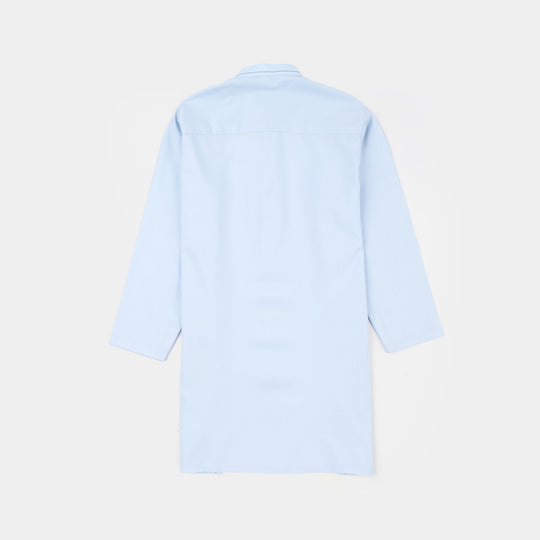Teens Boys Poly Viscose Kurta Pajama (Cut Collar) - Light Blue