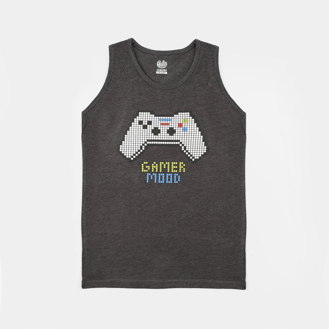 Boys Slub Jersey Sando (Game Mood) – Dark Grey
