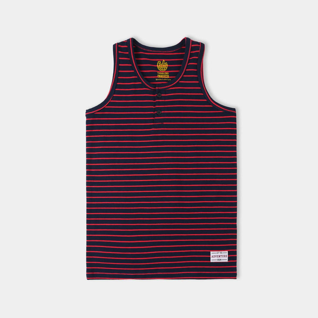 Boys Yarn Dyed Sando Adventure - Navy