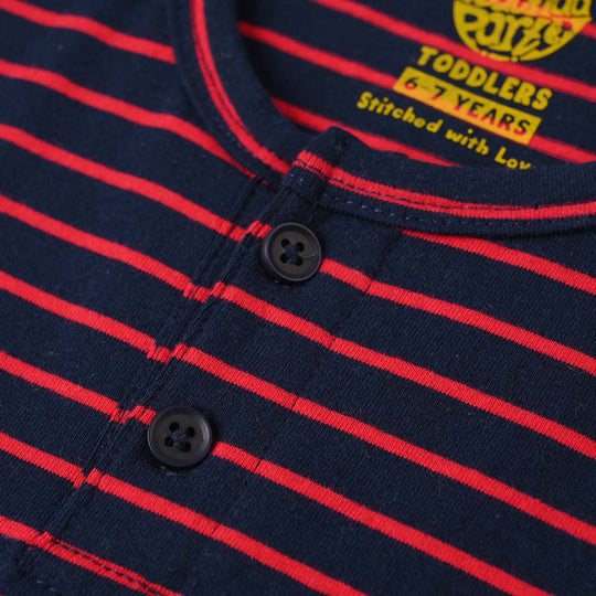 Boys Yarn Dyed Sando Adventure - Navy