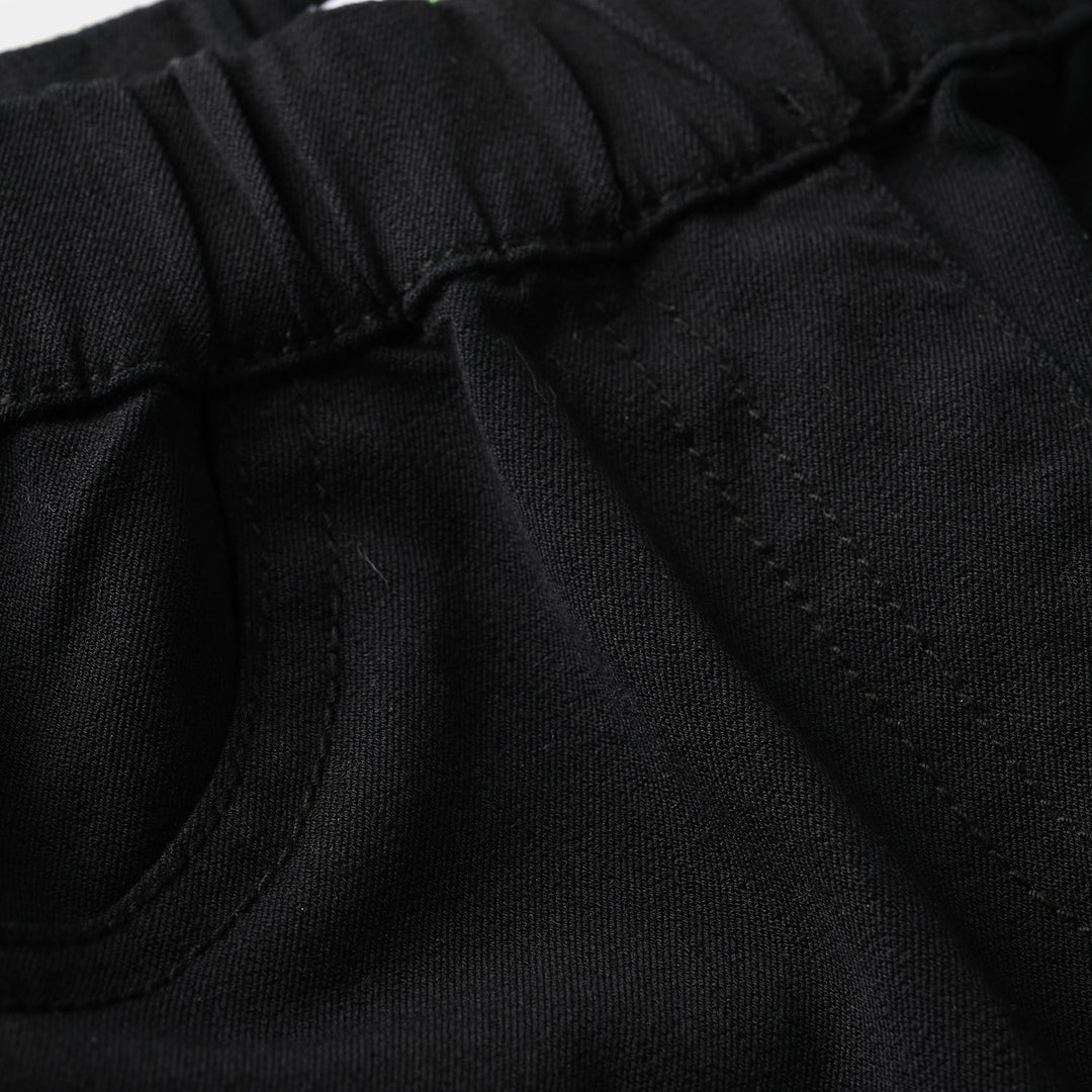 Girls Cotton Twill Jeggings - Black