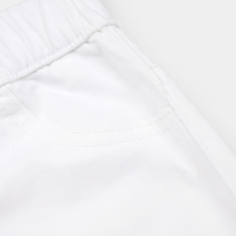 Girls Cotton Twill Basic Jeggings - White