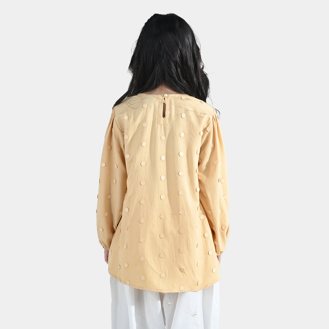 Girls Poly Crinkle Top (Fairy) – Yellow