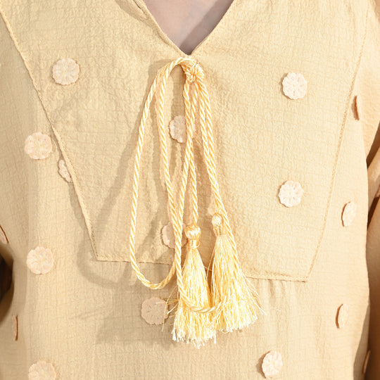 Girls Poly Crinkle Top (Fairy) – Yellow