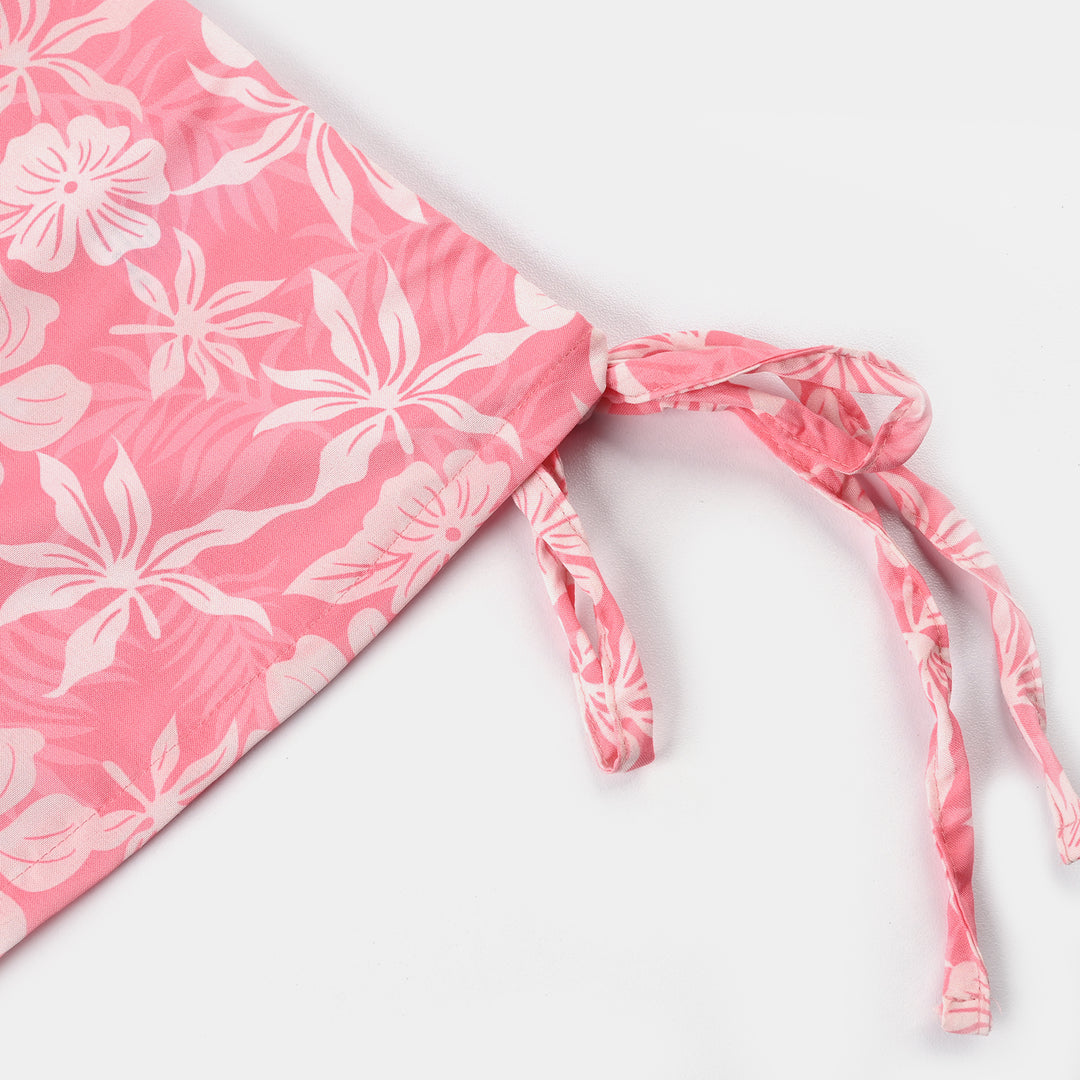 Teens Girls Poly Lawn Casual Top (Mellow) – Pink