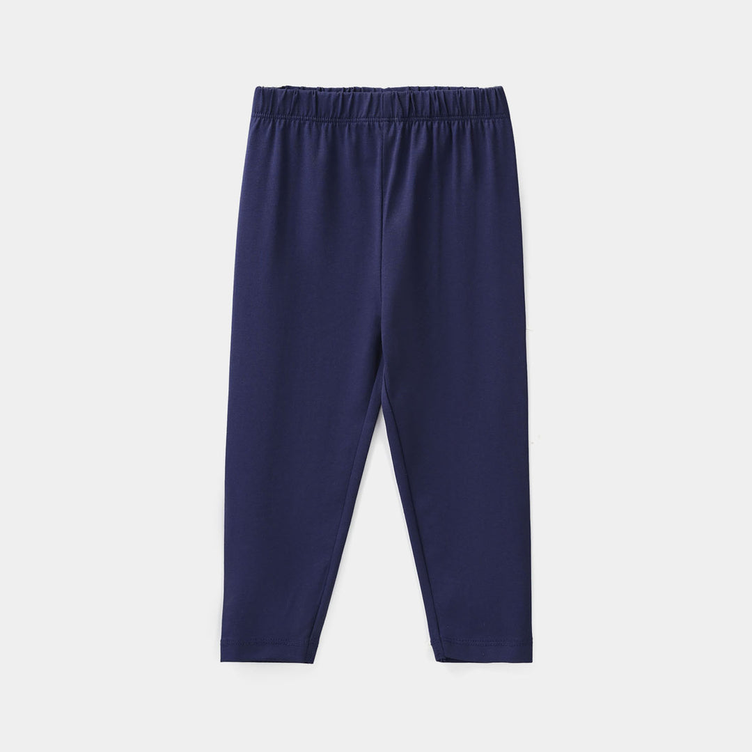 Infant Girls Lycra Jersey Tights - Navy