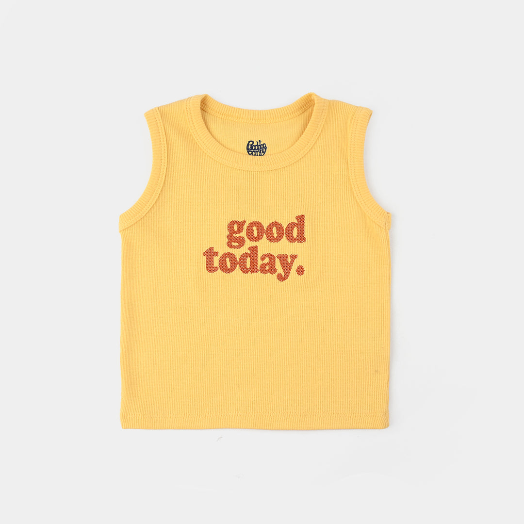 Infant Boys 2x1 Rib Sando (Good Today) - Yellow