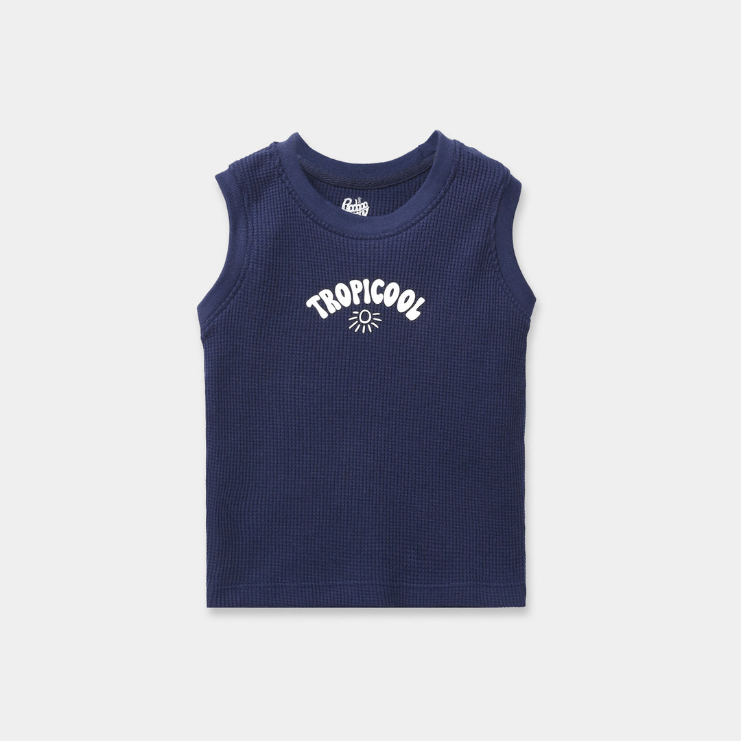 Infant Boys Thermal Sando (Tropicool) - Navy Blue