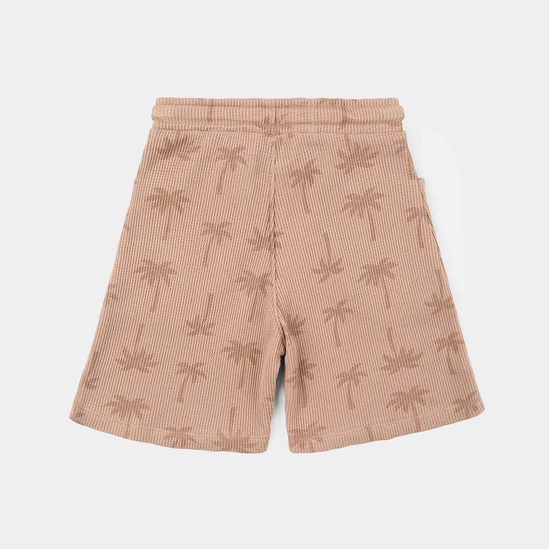 Boys Thermal Shorts (Palm Tree) - Brown
