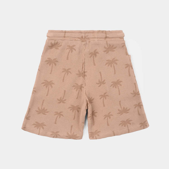 Boys Thermal Shorts (Palm Tree) - Brown