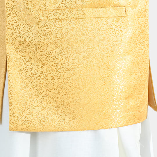 Boys Poly Viscose Waistcoat (Essential)-Yellow