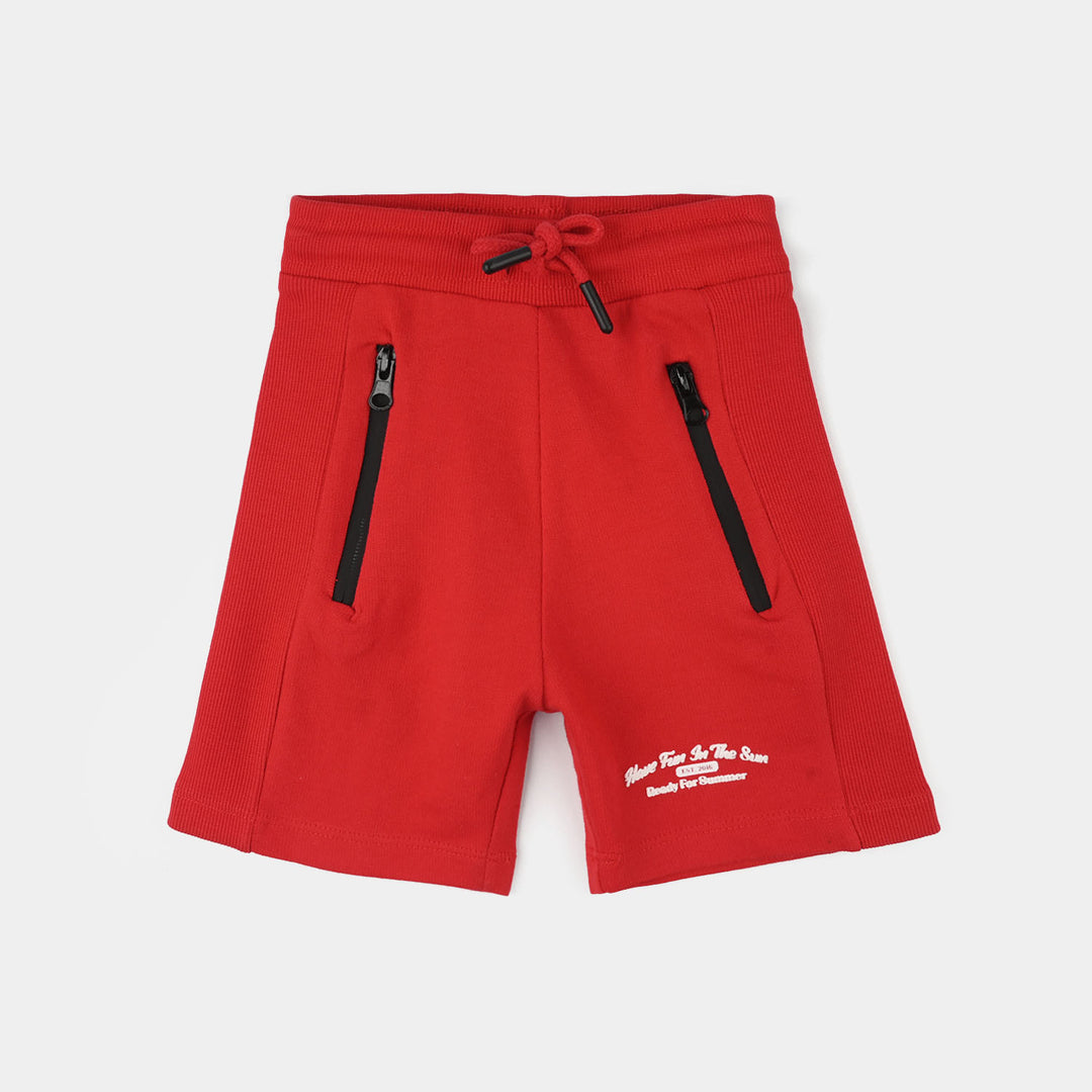 Boys Jersey/Terry Shorts (Have Fun) - Red