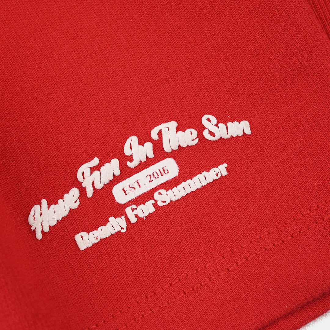 Boys Jersey/Terry Shorts (Have Fun) - Red