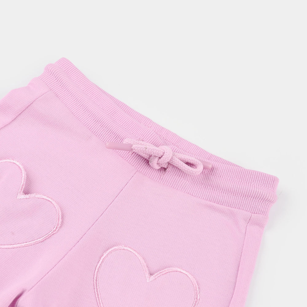 Infant Girls Cotton Shorts (Heart Pocket) - Pink