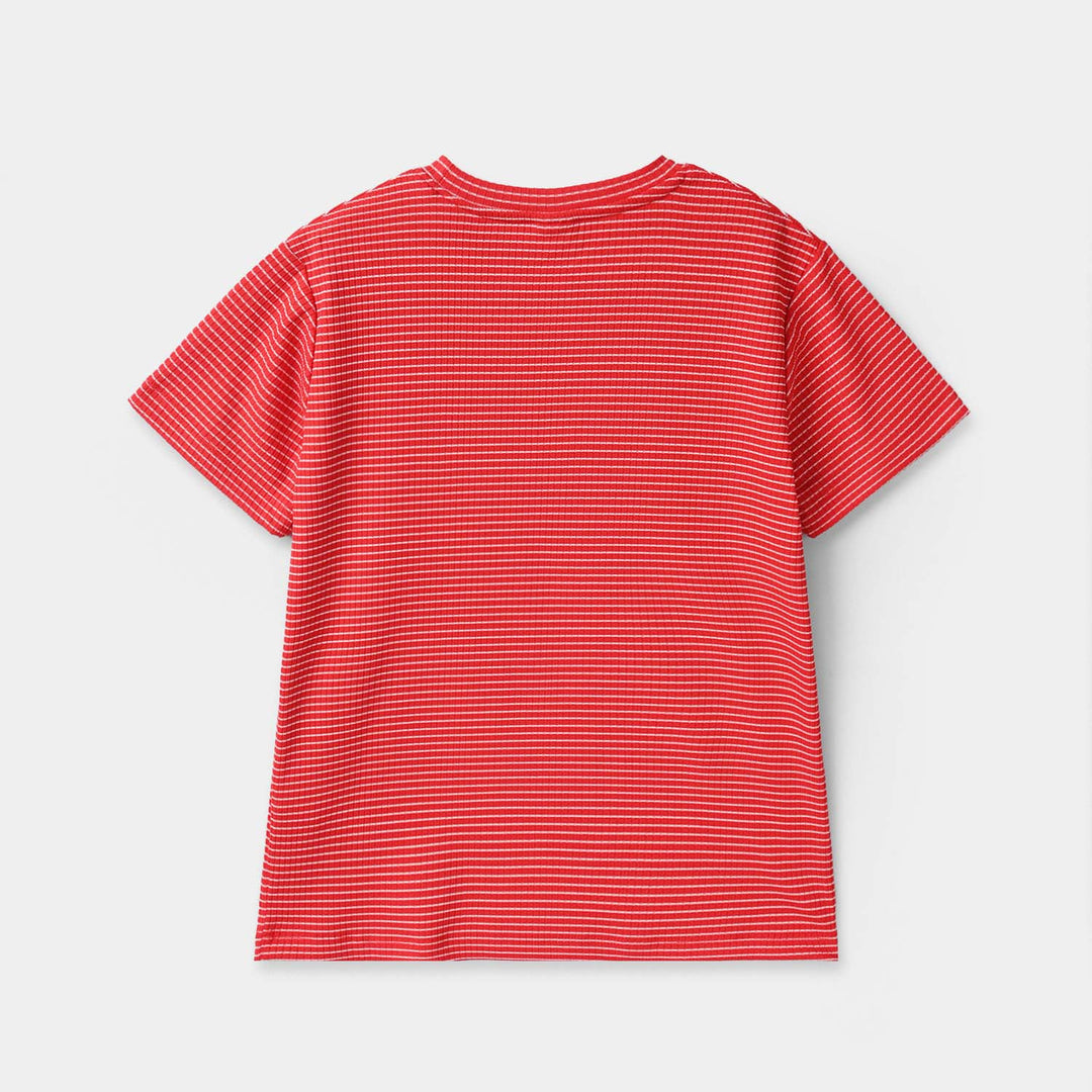 Boys Rib T-Shirt Level Up - Red