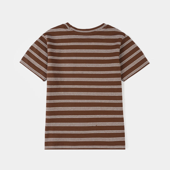 Infant Boys Yarn Dyed Suit Bear - Brown