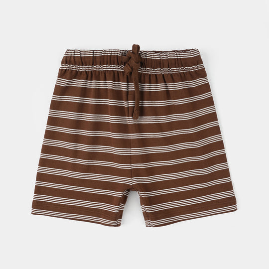 Infant Boys Yarn Dyed Suit Bear - Brown