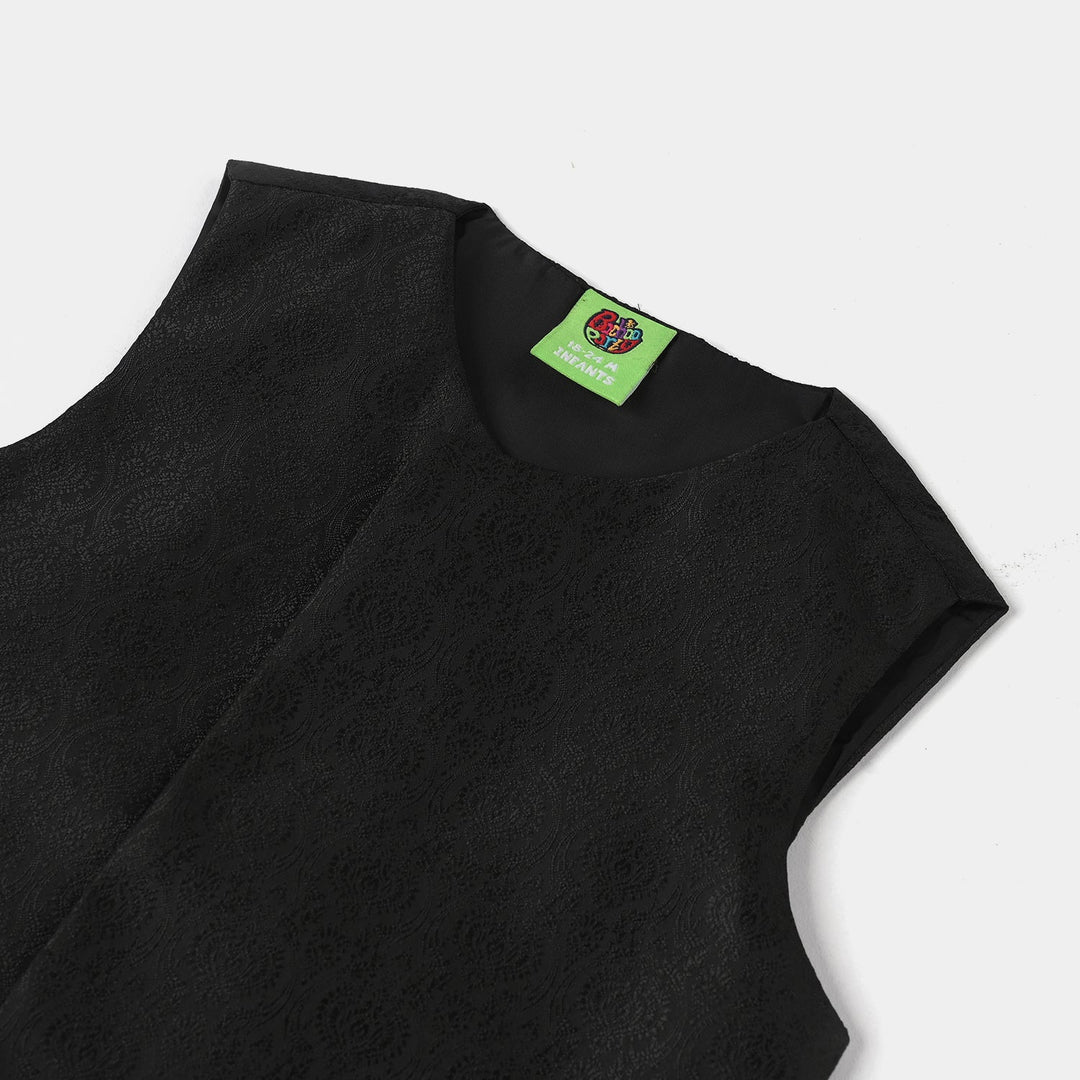 Infant Boys Poly Viscos Waistcoat (Black Blended)