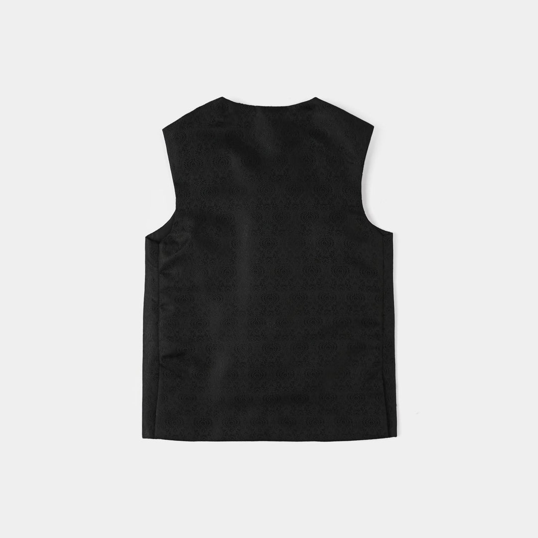 Infant Boys Poly Viscos Waistcoat (Black Blended)