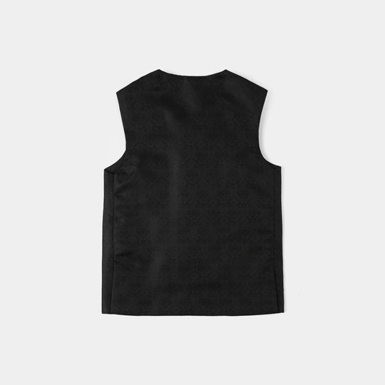 Infant Boys Poly Viscos Waistcoat (Black Blended)