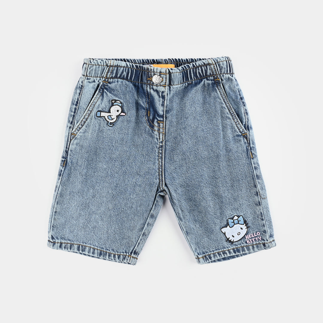 Girls Denim Stretch Short - Light Blue