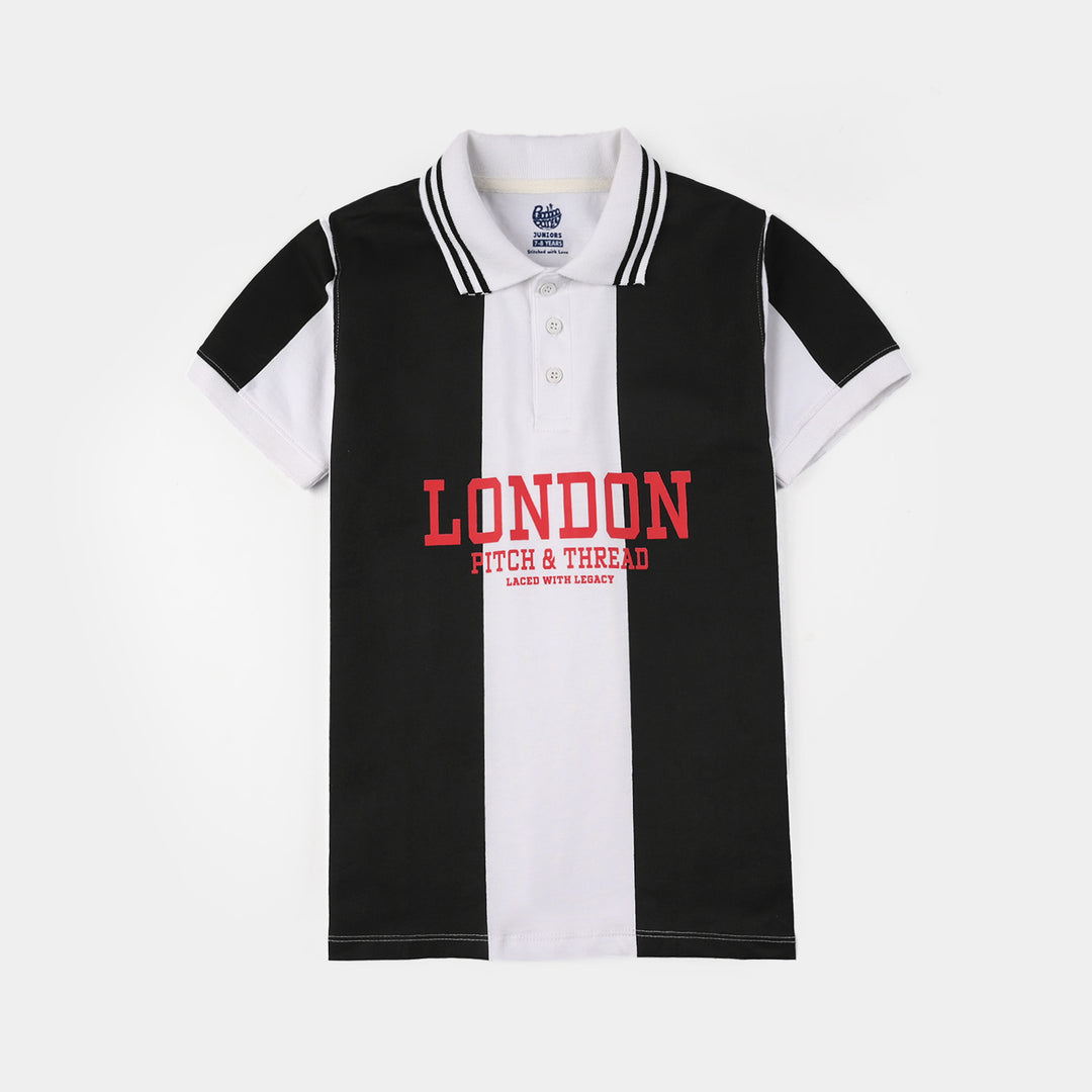 Boys Jersey/Terry Polo (London) - White/Black