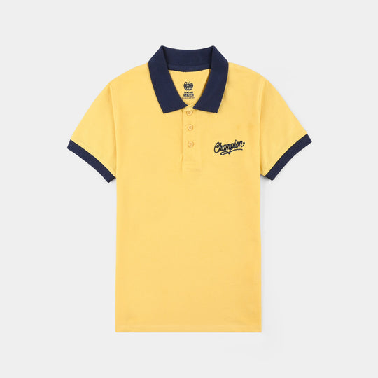Boys Cotton PK Polo (Champion) - Yellow