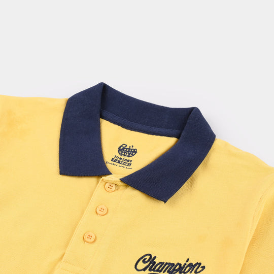 Boys Cotton PK Polo (Champion) - Yellow
