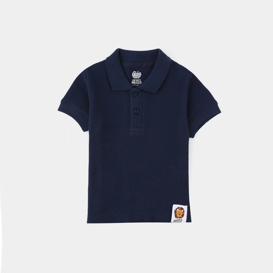 Infant Boys Thermal Polo - Navy Blue