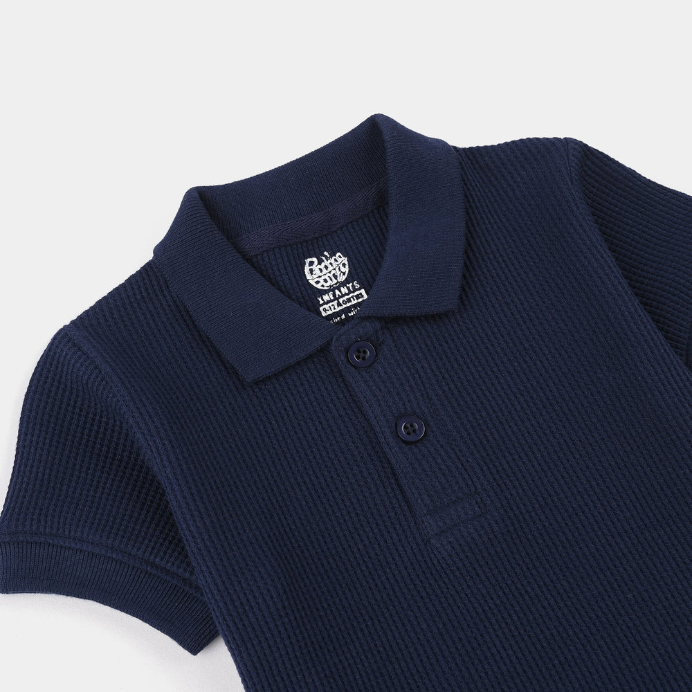 Infant Boys Thermal Polo - Navy Blue