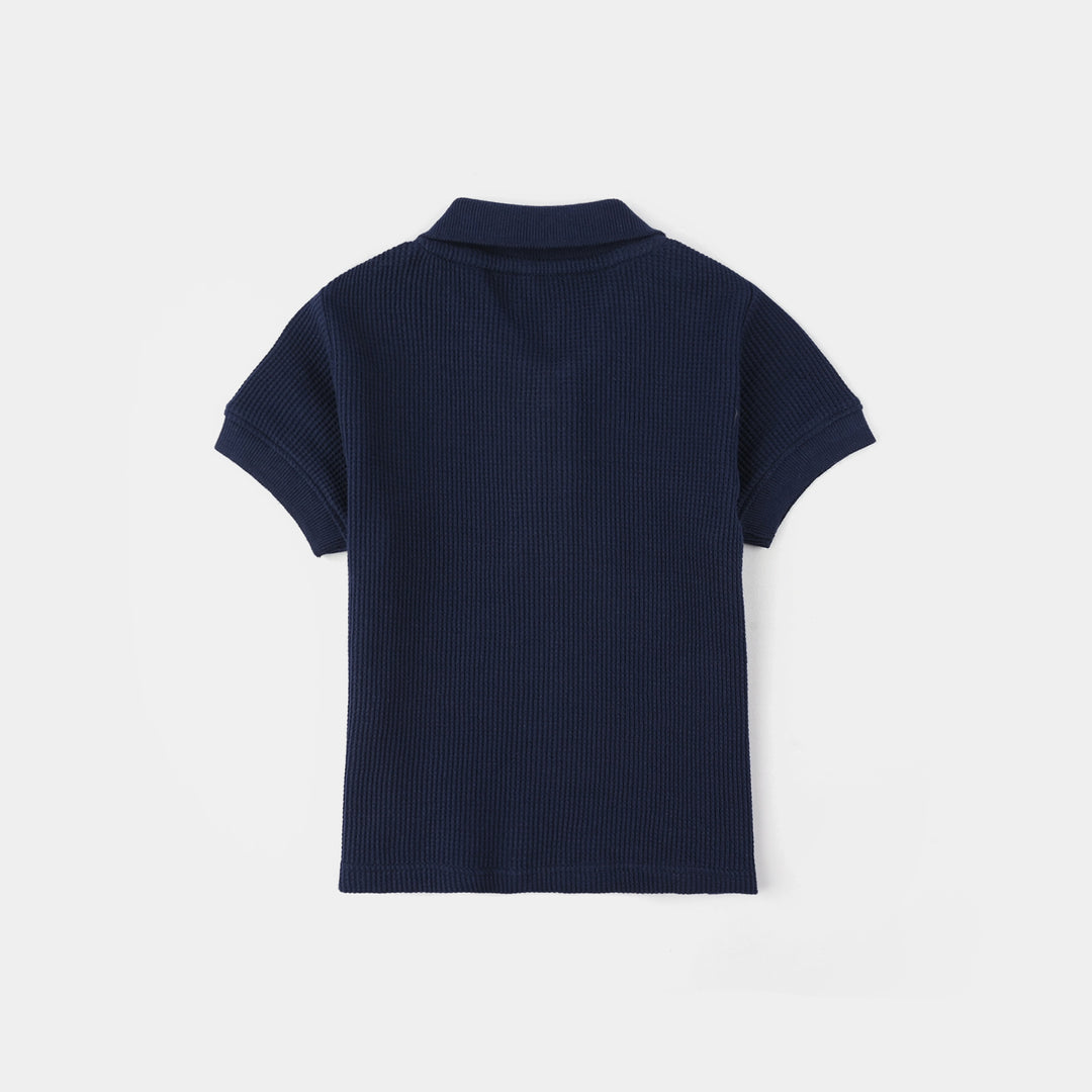 Infant Boys Thermal Polo - Navy Blue