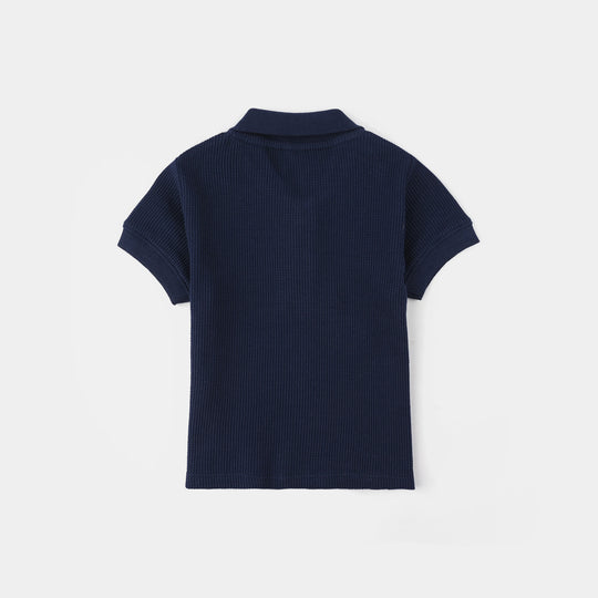 Infant Boys Thermal Polo - Navy Blue