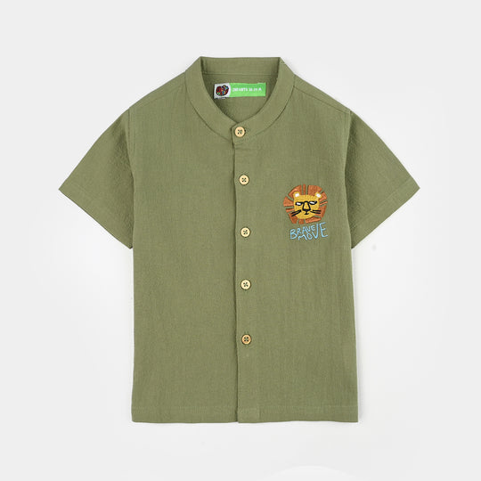 Infant Boys Cotton Woven Suit (Brave Move) - Green