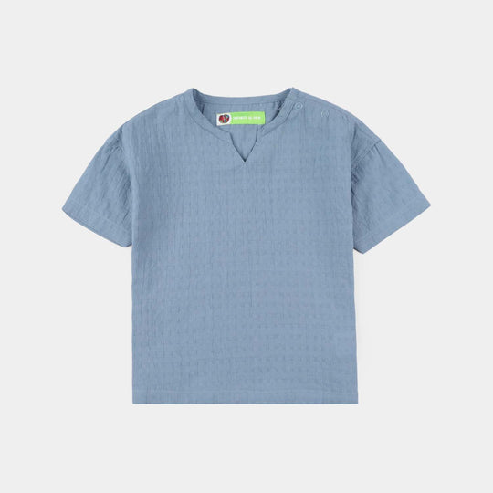 Infant Boys Jacquard Woven Suit - Blue