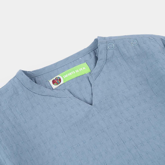 Infant Boys Jacquard Woven Suit - Blue