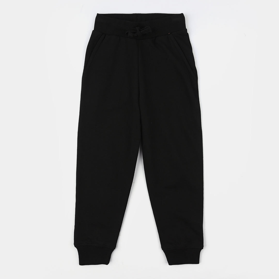 Teens Girls Jersey/Terry Pajama (Basic) - Jet Black