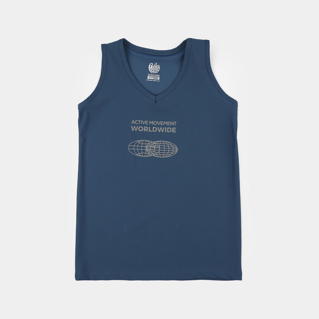Boys Cotton PK Sando (Champion) - Navy