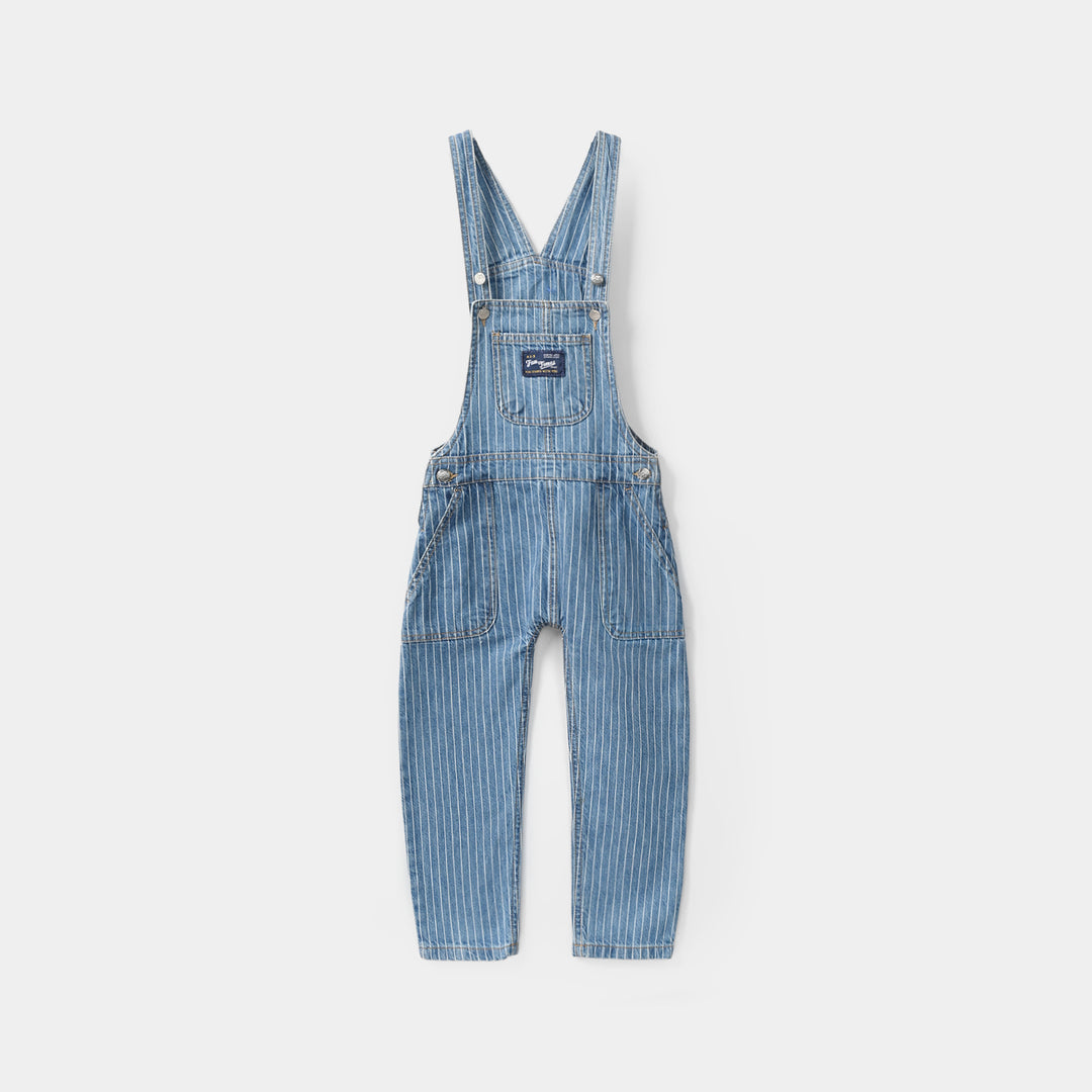 Boys Denim Rigid Over All Fun Time - Dark Blue