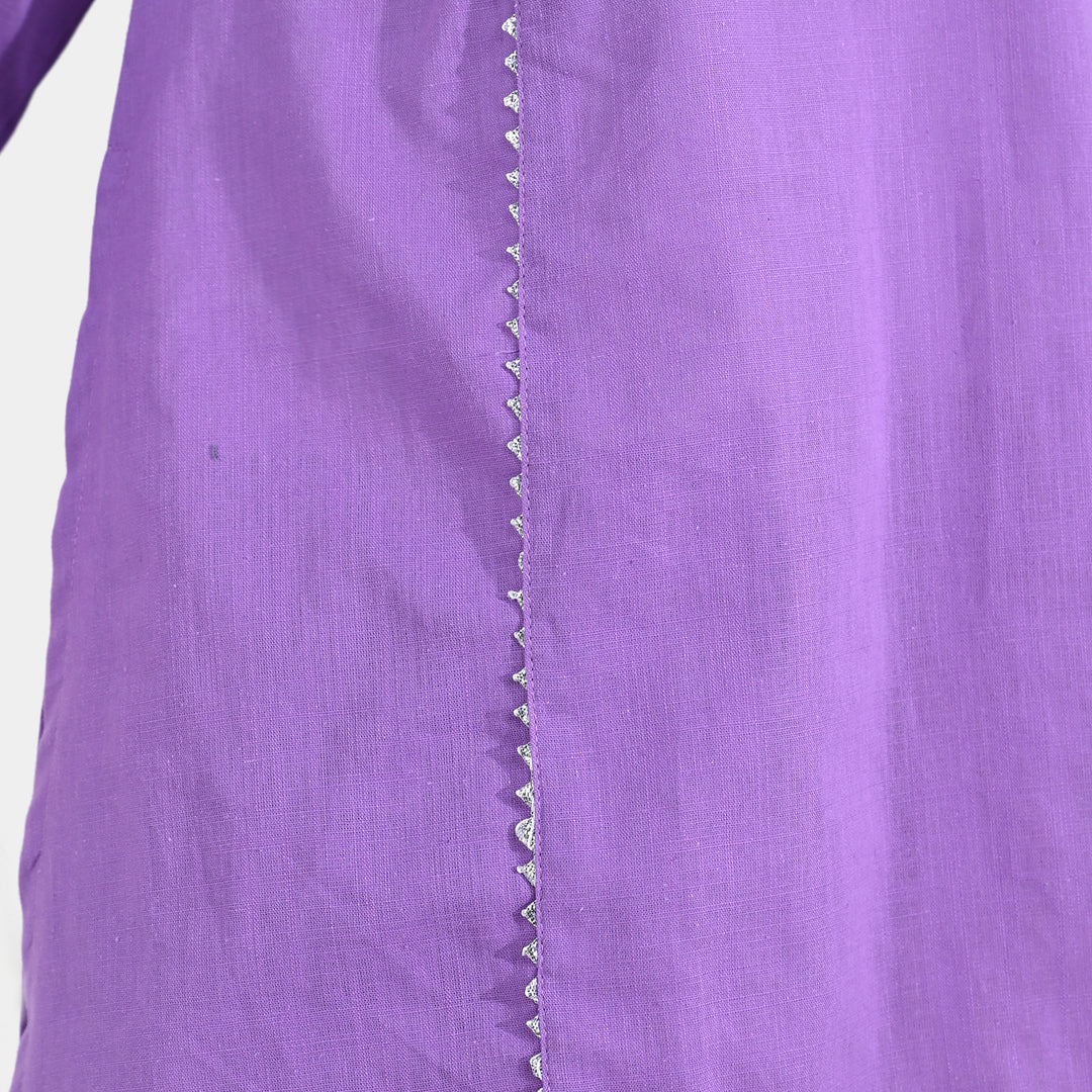 Girls Cotton Slub 2Pcs - Lavender/Purple