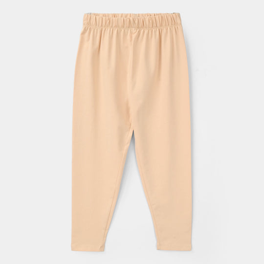 Girls Lycra Jersey Tights - Camel