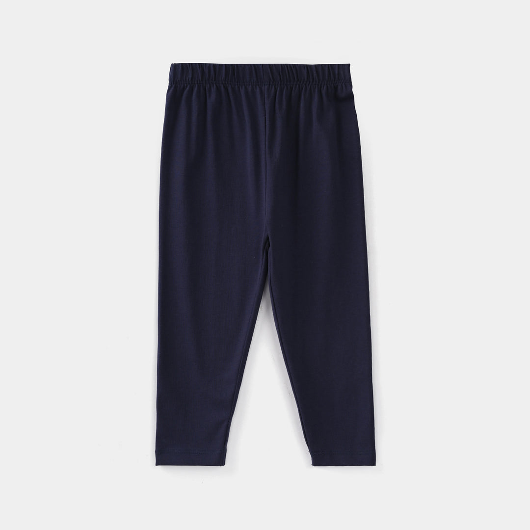 Infant Girls Lycra Jersey Tights - Navy