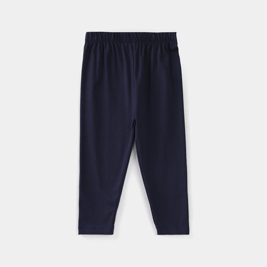 Infant Girls Lycra Jersey Tights - Navy