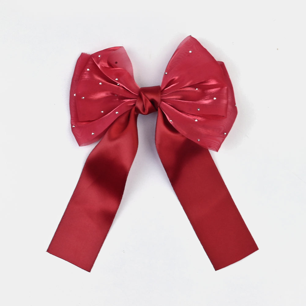 Cute Fabric Bow Hair Pin with Metal Clip