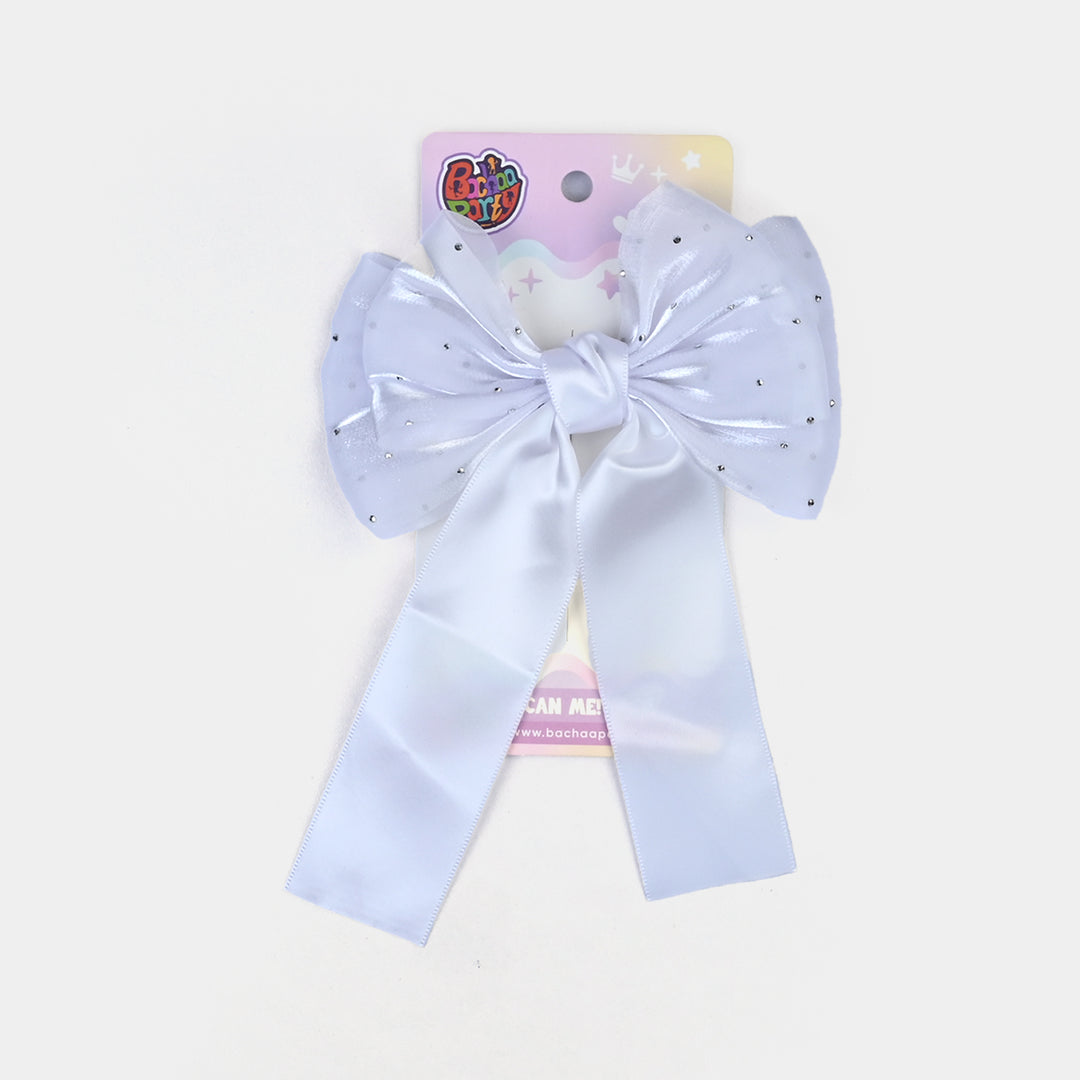 Cute Fabric Bow Hair Pin with Metal Clip