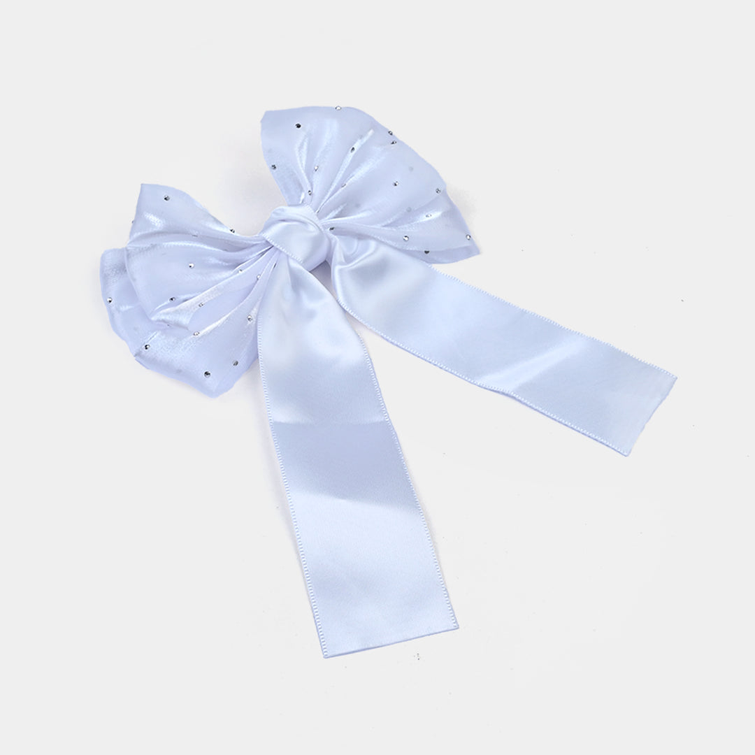 Cute Fabric Bow Hair Pin with Metal Clip