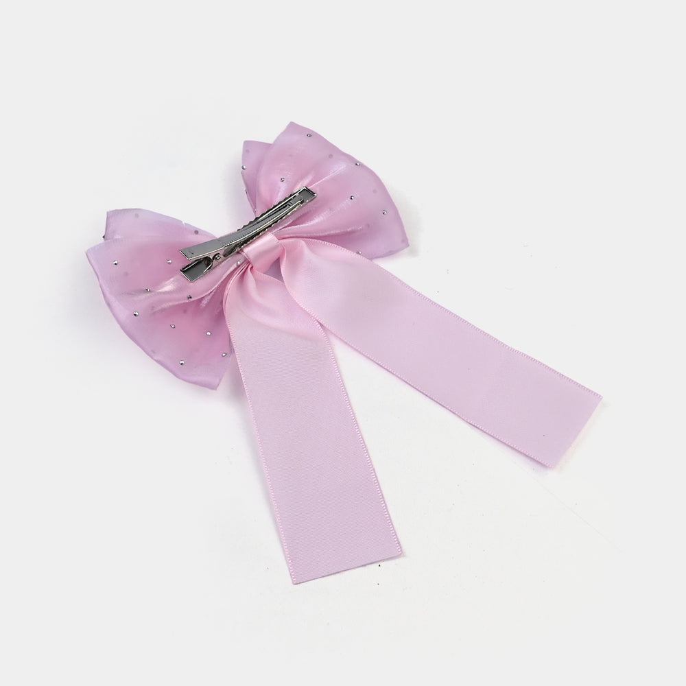 Cute Fabric Bow Hair Pin with Metal Clip