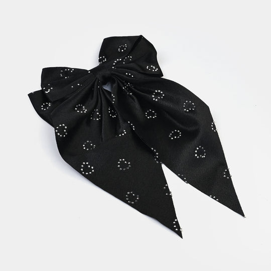 Cute Fabric Bow Hair Pin with Metal Clip