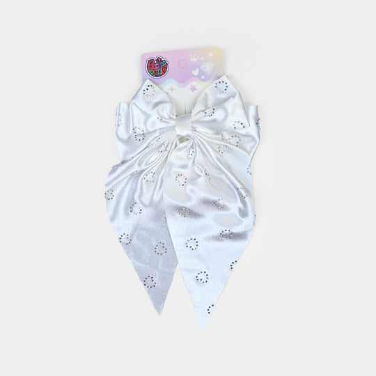Cute Fabric Bow Hair Pin with Metal Clip